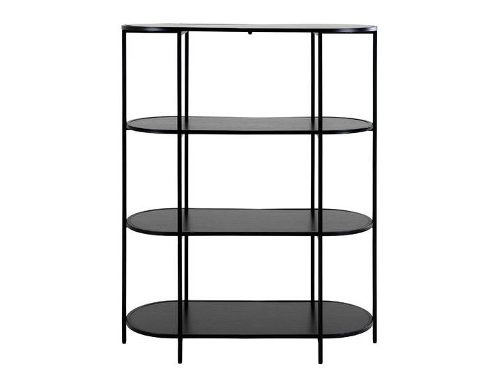 Étagère Tiva Acier thermopoudré Panneau de particules Revêtement mélaminé Noir/Noir 85 x 111 x 36cm