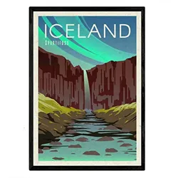 POSTER Island Stadtfarben A4 Schwarzer Rahmen