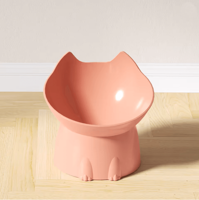 Inspire Essentials Elevated Cat Bowl With Tilted Anti Tip Design pink