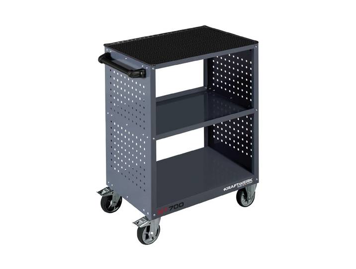 Werkzeugwagen KRAFTWERK BT700 , grau (silberfarben), B:47,4cm H:100cm T:72cm, Metall, Werkstattwagen, Werkzeugwagen