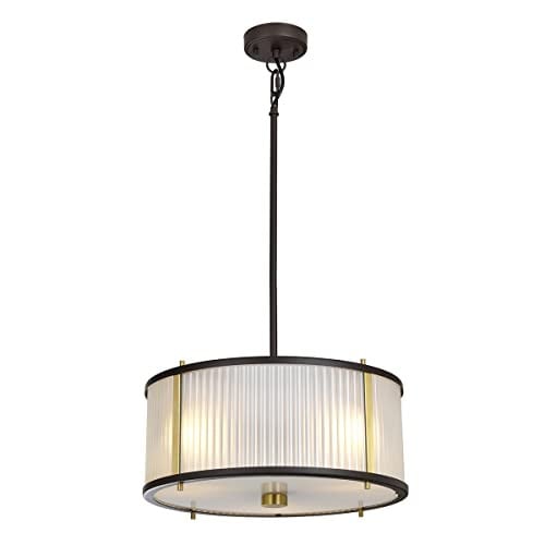 Elstead Lighting Corona cilindrische 3-lichts hanglamp in museumbrons