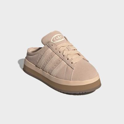 Clog ADIDAS ORIGINALS "CAMPUS 00S WINTER LOW", Damen, Gr. 38,5, beige (halo blush, halo blush, gum4), Leder, Schuhe Clog, Hausschuh, Pantolette, Mule, Slipper mit Plateua für Herbst und Winter