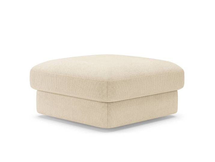 Repose-pieds capitonné petit Beige/Crème Tissu Palila Moderne