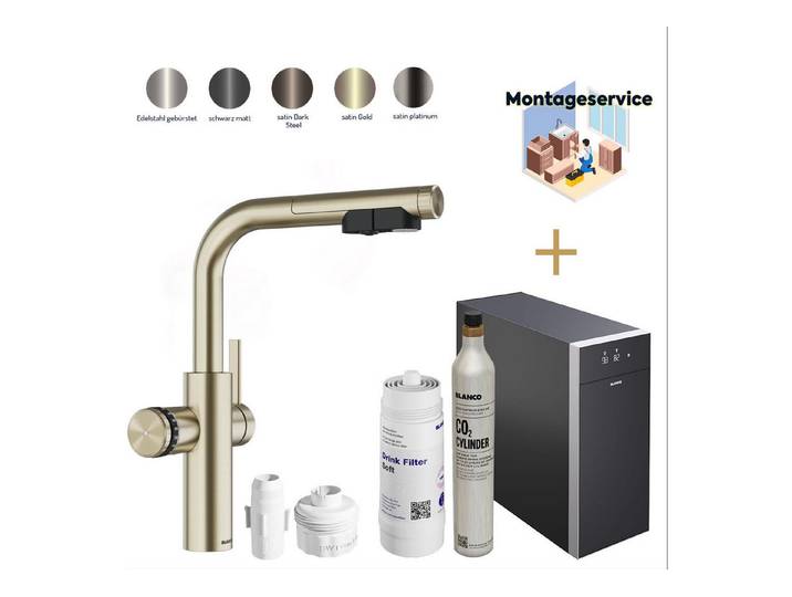 Blanco Küchenarmatur Blanco Choice Icona-L Set Trinkwasserarmatur mit Montageservice