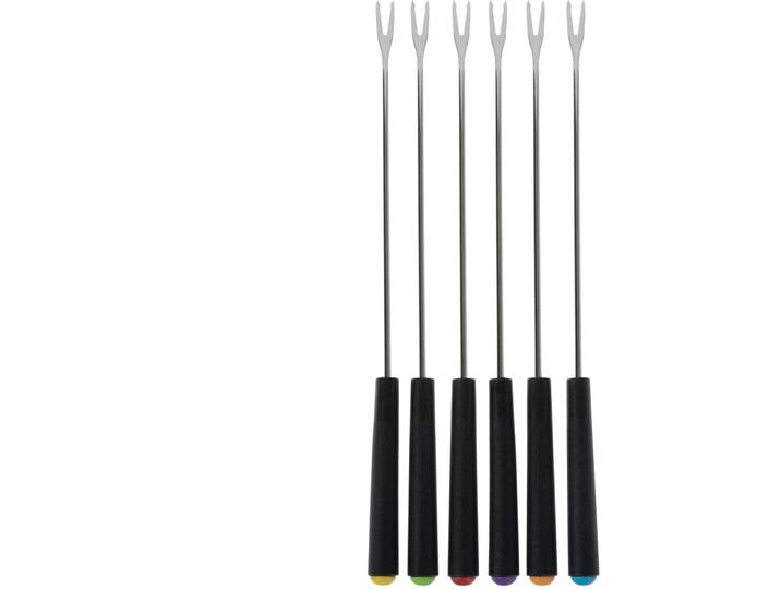 Fonduegabeln COCON Schwarz/Silber Edelstahl T 24 cm 6 Stk - Fonduegabeln