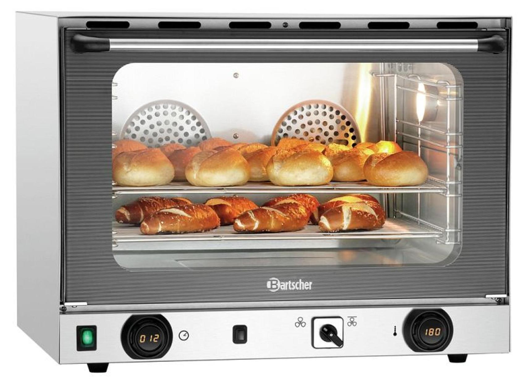 Bartscher Konvektionsofen AT220-MDI, 4 Einschübe, 700x640x540mm, Grill, Beschwadung, Umluft