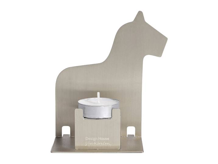 Design House Stockholm Porte-bougie pop-up cheval de Dalécarlie Acier inoxydable