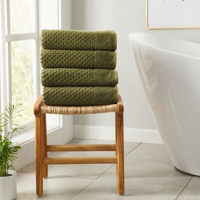 Linery & Co. Cotton Diamond Waffle Texture Bath Towels