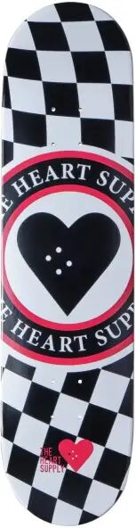 Skateboard Deck Heart Supply Insignia Check (8" - Schwarz)