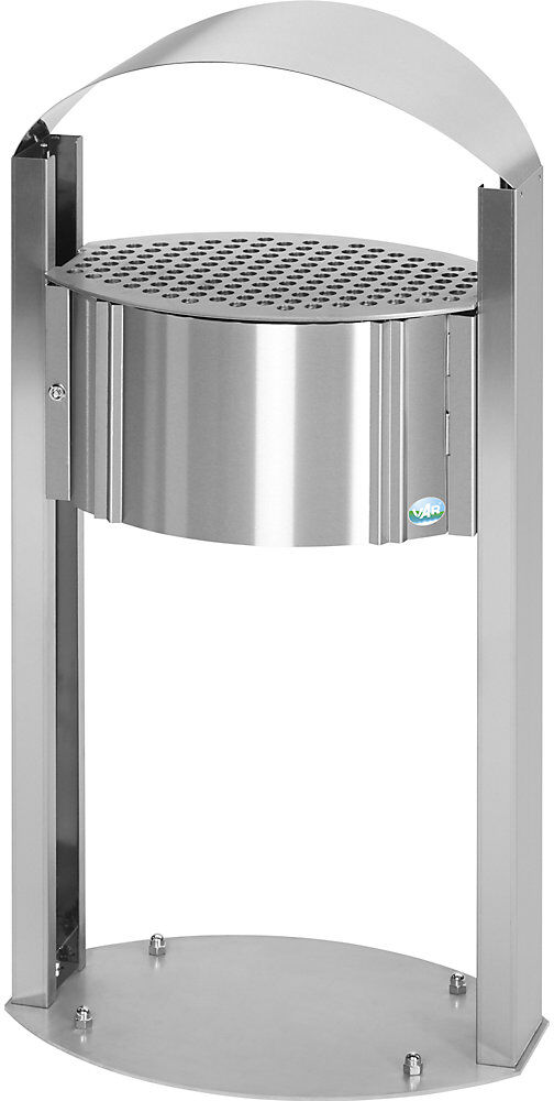 Ascher mit Schutzdach, Volumen 15 l, Edelstahl VAR