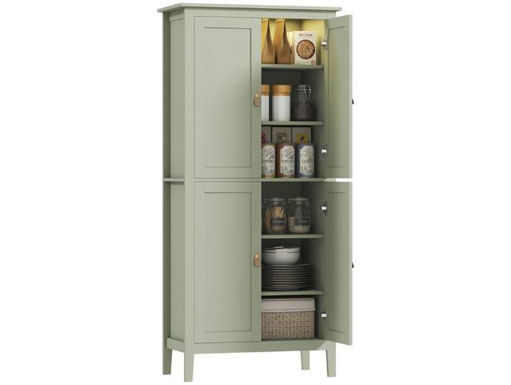 Buffet cuisine meuble cuisine rangement haut avec LED réglable et détecteur de mouvement 80 x 40 x 176 5 cm vert