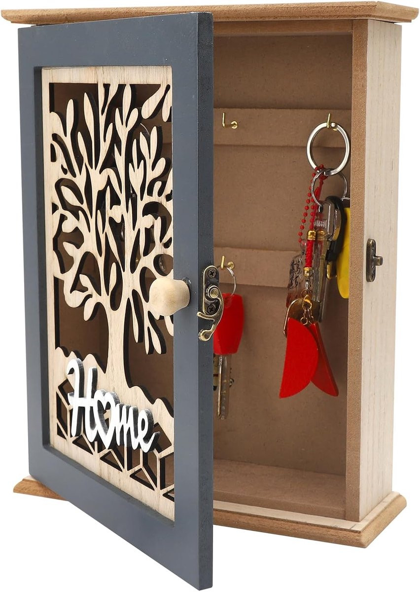 ShopVlot Houten Sleutelkast Vintage Modern met 6 Haakjes