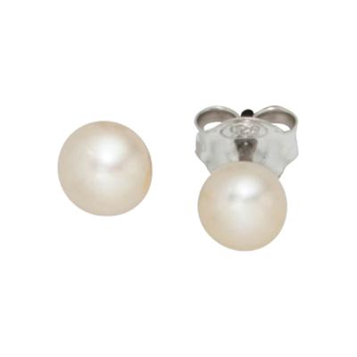 Perlenohrringe JOBO, silber (silber 925), Ohrringe, Damen, 5mm, Perlen Silber 925 (Sterlingsilber), Perlen, Silber 925 (Sterlingsilber), 925 Silber mit Süßwasser-Zuchtperlen