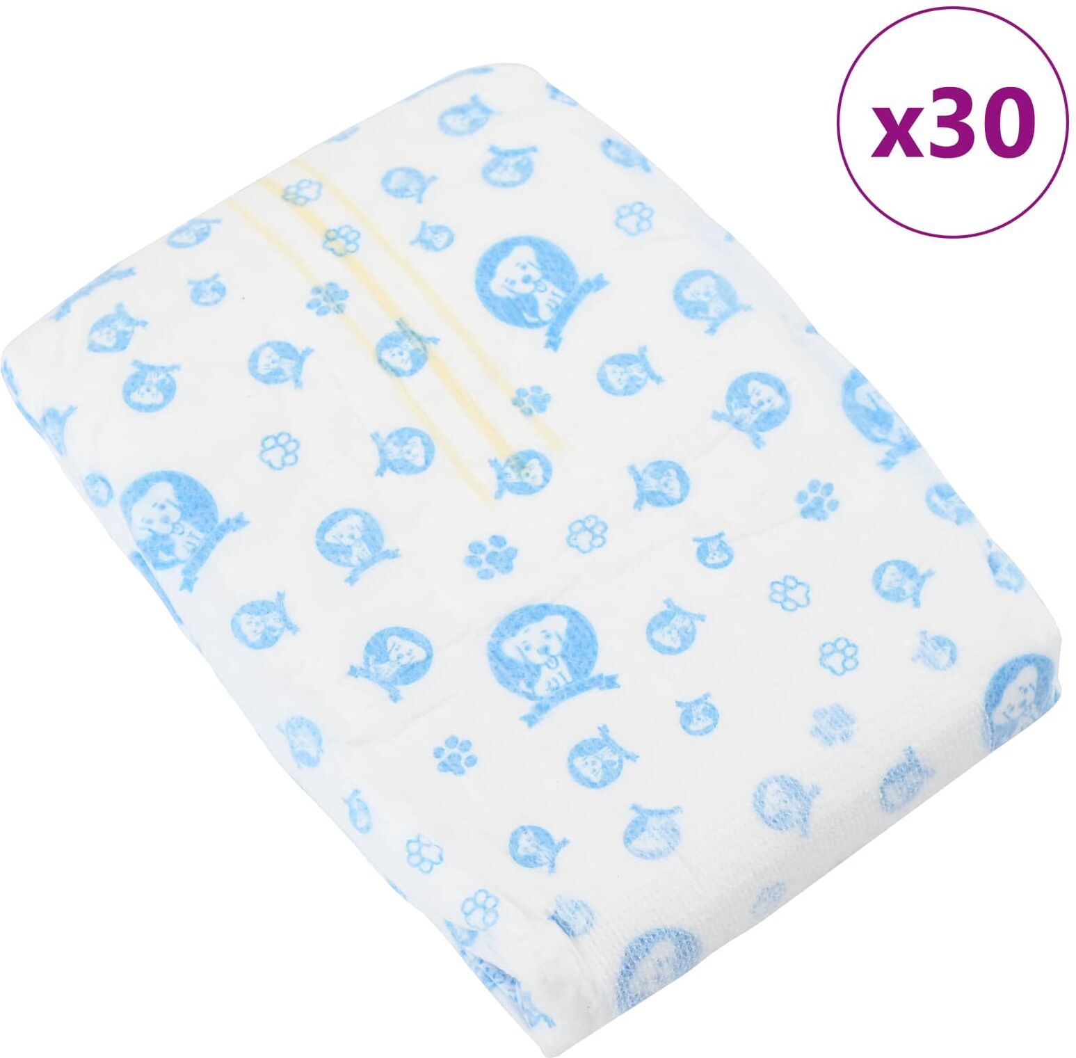 vidaXL Protection Hygiénique Jetable pour Chien Mâle 30 pièces Blanc L