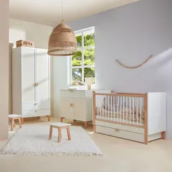 BABYZIMMER 3-teilig Laurie Weiß und Holz