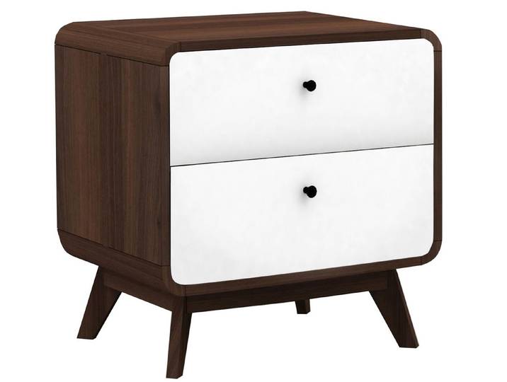 loft24 Nachtschrank Caitlin Nachttisch mit 2 Schubladen, MDF, Skandinavisches Design, modern