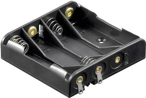 Goobay 12468 Batteriehalter 4x Micro (AAA) Lötanschluss (L x B x H) 52 x 49 x 13mm