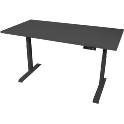 Stier, Schreibtisch, Elektrisch höhenverstellbarer Schreibtisch TSR 140x80cm schwarz/schwarz