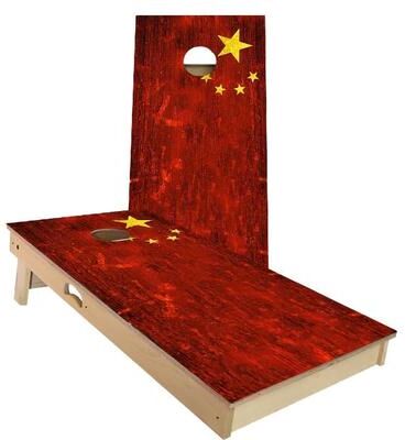 Skip's Garage China Flag Outdoor Cornhole Board Set