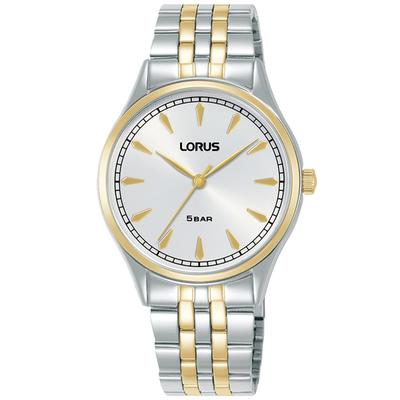 Quarzuhr LORUS, silberfarben, goldfarben, silberfarben, Armbanduhren, Damen, Quarzuhr, Armbanduhr, Damenuhr, Edelstahlarmband, analog