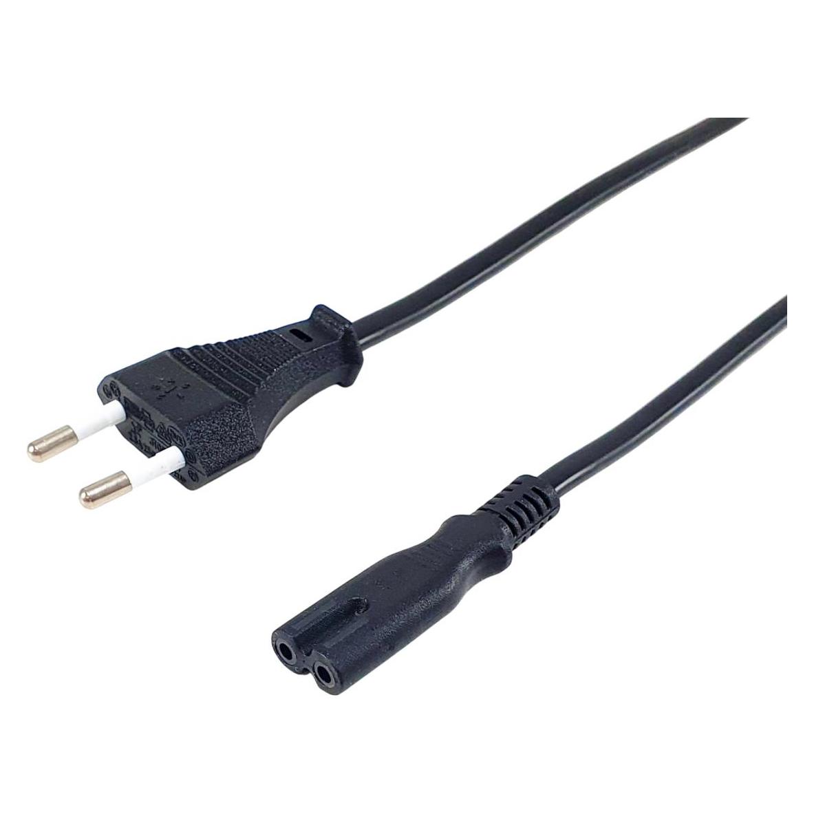 equip IEC-Stromkabel 2pol Euro -> C7 Bu 1,8m schwarz Polybeutel (1.80 m) (112160)