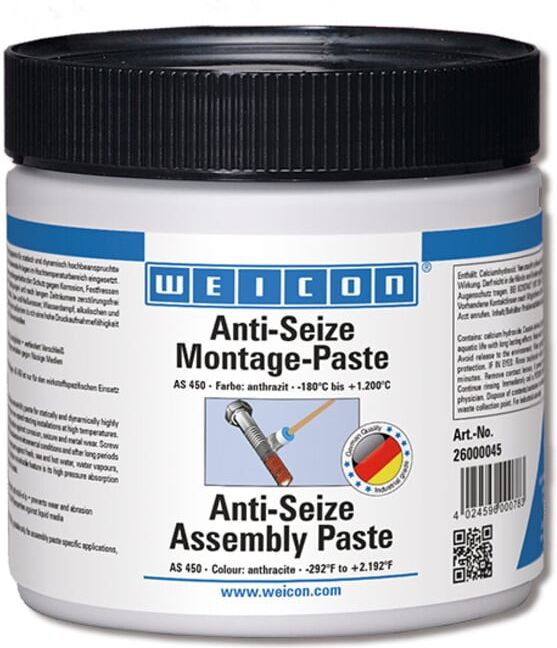 WEICON Anti-Seize Montagepaste, Schmier- und Trennmittelpaste, 0,45 kg, anthrazit (26000045)
