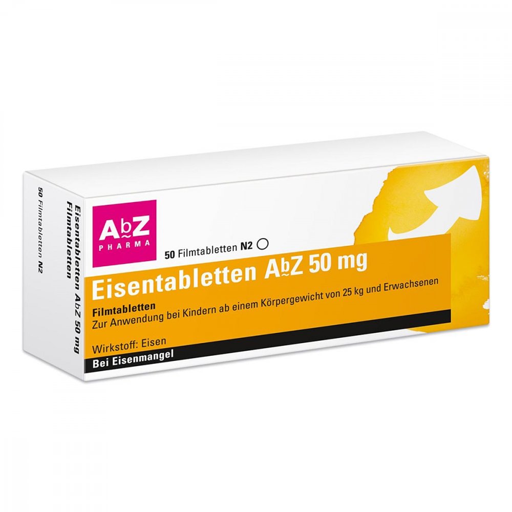 AbZ Pharma GmbH Eisentabletten AbZ 50 mg Filmtabletten 06683721