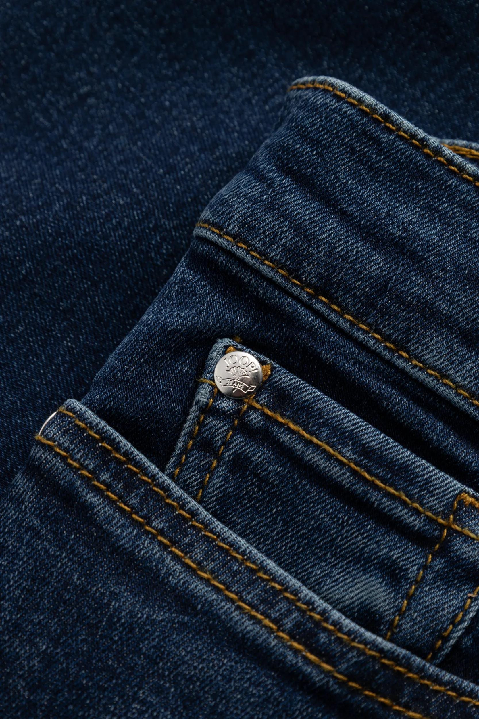 Joop! Tapered-fit-Jeans JOOP "Maren", Damen, Gr. 28, N-Gr, blau (dunkelblau), Denim/Jeans, Obermaterial: 94% Baumwolle, 5% Polyester, 1% Elasthan, tapered fit lang, Jeans Tapered-fit-Jeans dunkelblau 28, N-Gr