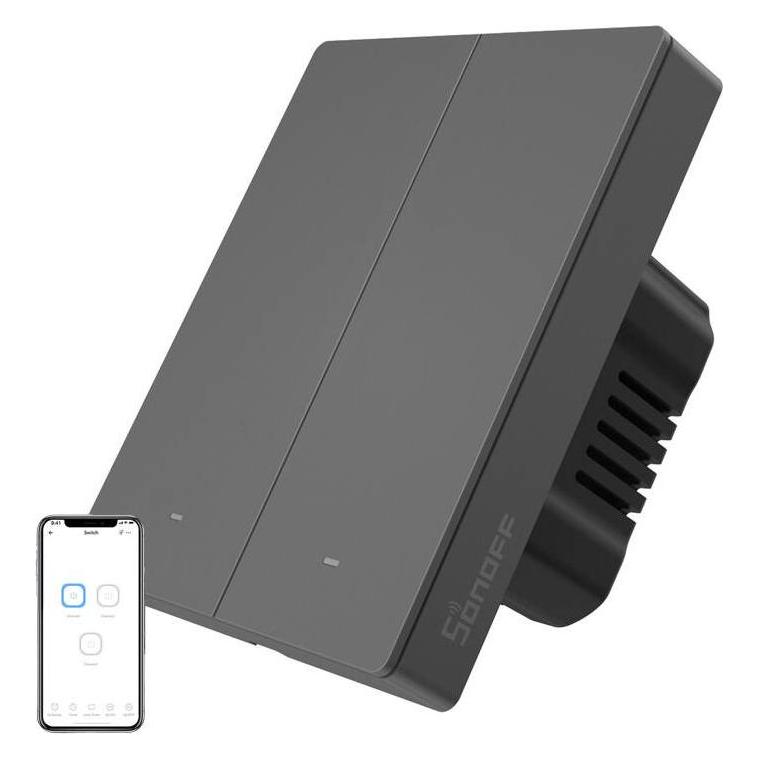 Sonoff smart 2-channel Wi-Fi wall switch black (M5-2C-80) (M5-2C-80)