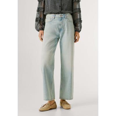 Straight-Jeans PEPE JEANS "straight leg jeans STRAIGHT JEANS UHW LEXA", Damen, Gr. 28, Länge 30, blau (vintage bleach), 76% Baumwolle, 23% Lyocell, 1% Elasthan, Jeans Straight-Jeans