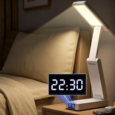 Inspired Deals Rechargeable Desk Lamp With Touch Control Foldable LED Study Light For Eye Protection With Clock