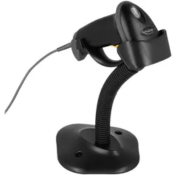Delock USB Barcode Scanner 1D mit Anschlusskabel und Halterung (1D-Barcodes), Barcode Scanner, Schwarz