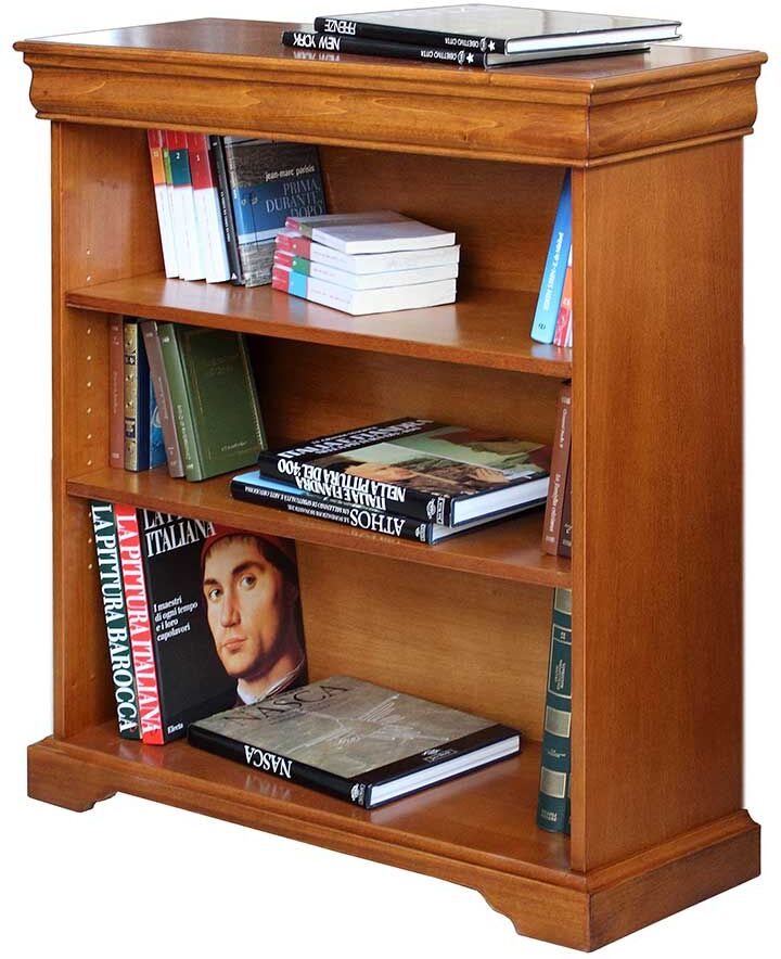 Pharao24.de Klassisches Buchregal in Nussbaumfarben 92 cm hoch - 83 cm breit