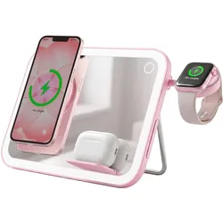 Forcell 3-in-1 Magnetisches Ladegerät (15 W), Wireless Charger, Rosa
