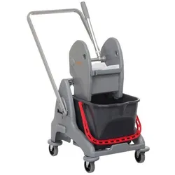 Taski Reinigungswagen Duo Mop Eineimer System inklusive Eimer, Fahrgestell, Deichsel und Presse, Reinigungsutensil, Grau
