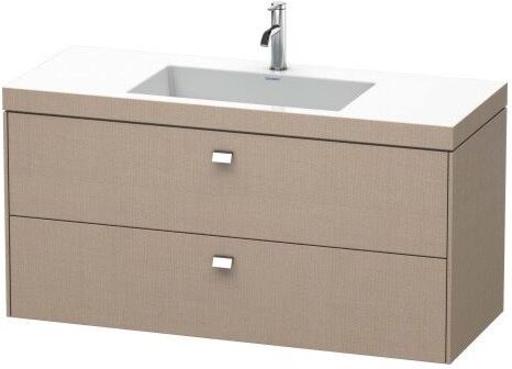Duravit Brioso c-bonded Waschtisch mit Unterbau BR4608N1075, 120x48cm, Leinen/Chrom, o Hahnloch