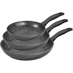 Stoneline Made in Germany 3tlg. Pfannen Set, 20/24/28cm, Pfannenset + Topfset, Grau