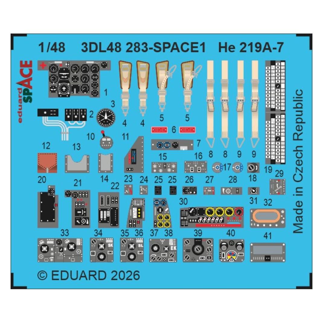 Eduard He 219A-7 SPACE 1/48 for Tamiya (3DL48283)