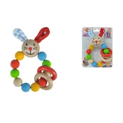 Eichhorn Holzgreifling Hase  Heros , mehrfarbig , Massivholz