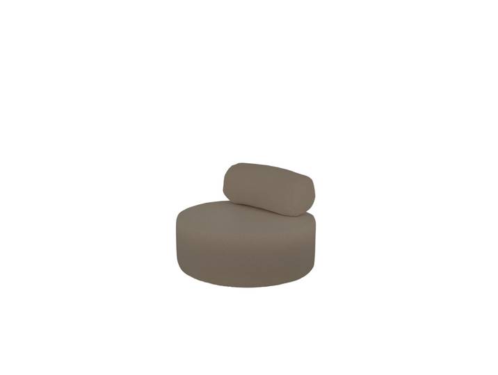 Fauteuil en bouclé rond couleur marron 105x50cm