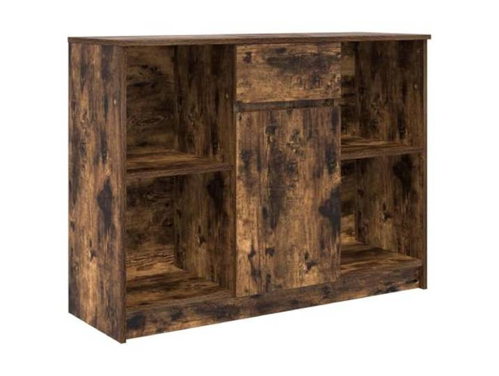 GHVBNMF Sideboard Räuchereiche 101x35x76cm Holzwerkstoff Kommode Flexibler Flurschrank für Wohnzimmer und Büro mit Wendemontage, verstellbarer Schublade, Fach und Tür für saubere Ordnung.