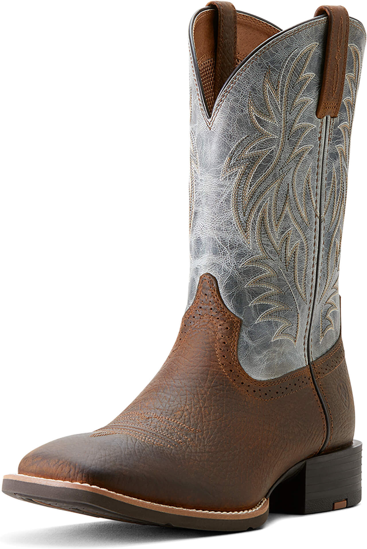 Men's Sport Western Wide Square Toe Cowboy Boots in Earth Glacier Blue, Size: 10.5 EE by Ariat