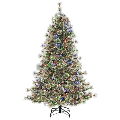 COSTWAY Weihnachtsbaum 180cm mit 350 LEDs, Scharnierstruktur & 360°-Schnellanschluss.