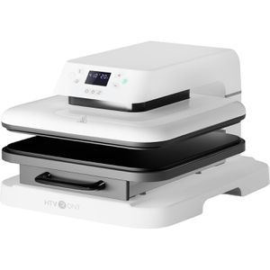HTVRONT Transferpresse Auto Heat Press, weiß, 38 x 38 cm, automatische Hitzepresse für Textilien