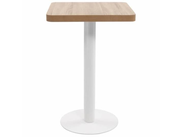 HBBMGYD Bistrotisch, hellbraun, 50 x 50 cm, MDF Stahlfuß, MDF-Platte in Holzoptik, Reinigung mit feuchtem Tuch, Küche, Esszimmer
