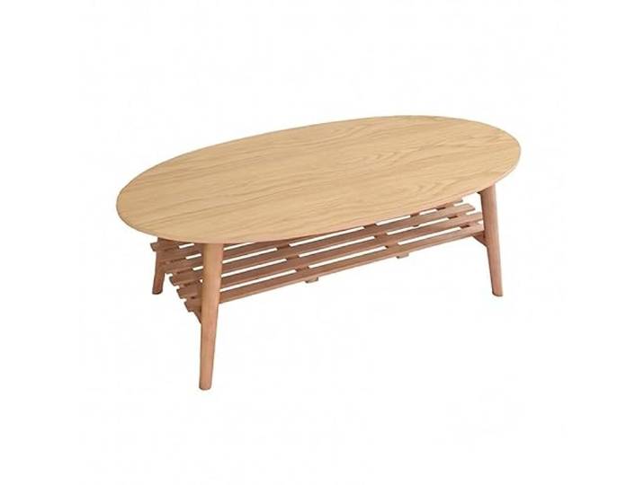 YCCHAH Wohnzimmermöbel, moderne Tischbeine, bewegliche Walnussholz, ovale Form, Familienzimmermöbel, Holzkaffee mit Stauraum, Beistelltische, Wohnzimmer (B)