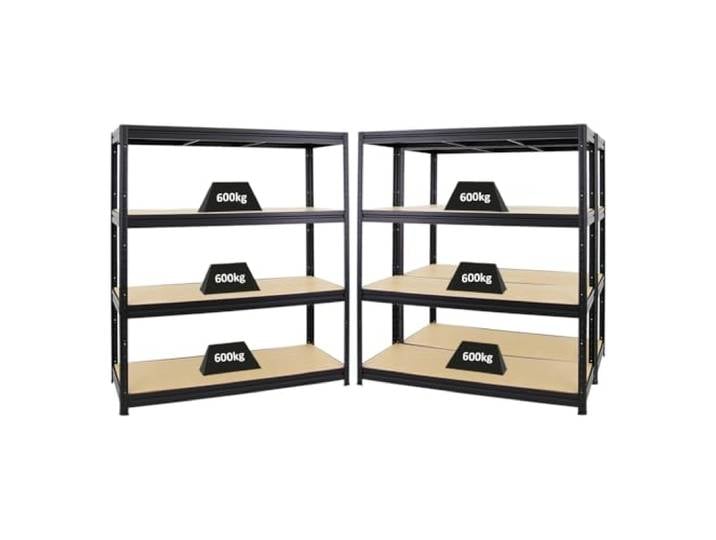 PROREGAL Mega Deal 3er-Sparset Profi-Schwerlastregal Dino HxBxT 180x160x60cm Fachlast 600kg Schwarz, Kellerregal, Steckregal, Garagenregal, Lagerregal