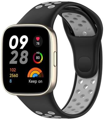 Everyday Crate Redmi Watch 3 Silicone Watch Band Two Color Sports Watch Strap With Secure Press Button black Grey