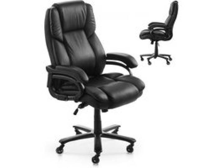 VEVOR Chefsessel Bürostuhl Drehstuhl mit hoher Rückenlehne & Lendenwirbelstütze (Drehknopf), ergonomischer Schreibtischstuhl mit verstellbarer Neigung & Höhe für Arbeit Arbeitszimmer Spielen