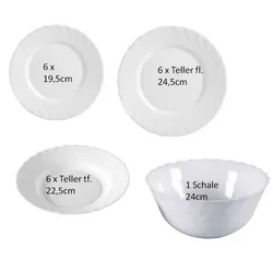 Luminarc Tellerset + Schale Trianon - 19tlg.